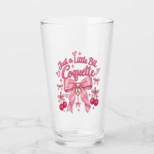 Cute Pink Coquette Bow Cherry Feminine Aesthetic Glass