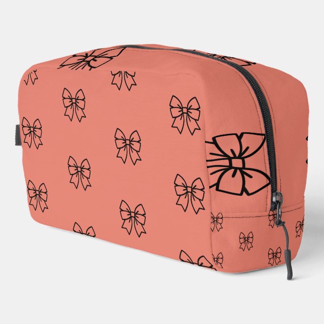​Cute Pink Coquette Bow Pattern Cosmetic Makeup Ba Dopp Kit (Right Corner)