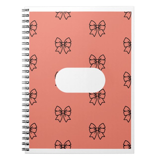 ​Cute Pink Coquette Bow Pattern Notebook - Persona (Front)