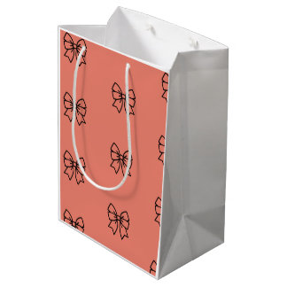 Cute Pink Coquette Bow Pattern Wrapping Paper Medium Gift Bag
