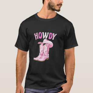 Cute Pink Coquette Bows Cowgirl Western Aesthetics T-Shirt