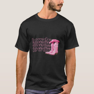Cute Pink Coquette Bows Cowgirl Western Aesthetics T-Shirt