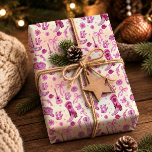 Cute Pink Coquette Country Cottage Charm Wrapping Paper