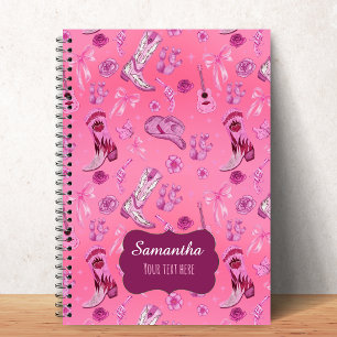 Cute pink Coquette country girl aesthetic pattern Notebook
