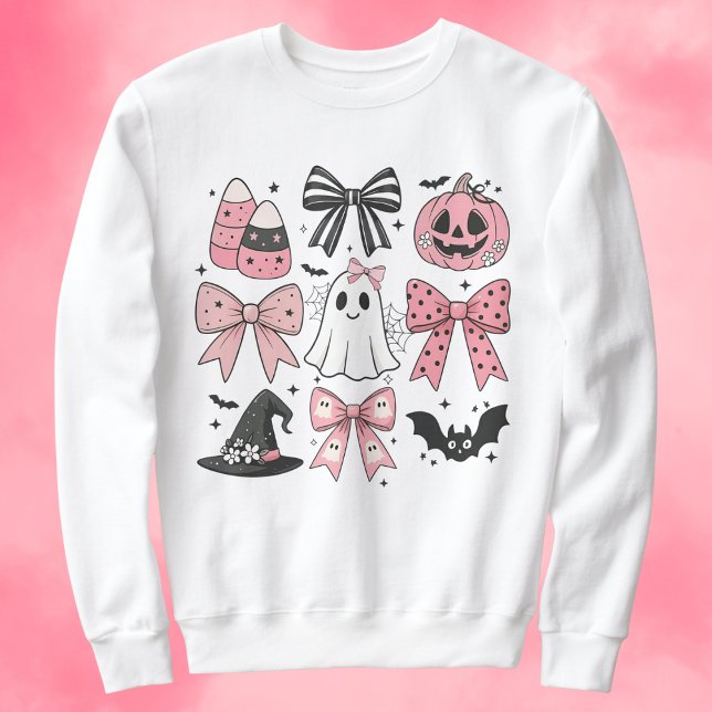 Cute Pink Coquette Halloween Sweatshirt (Creator Uploaded)