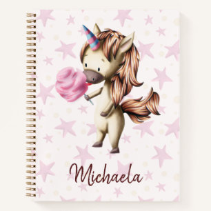Cute Pink Cotton Candy Unicorn Notebook