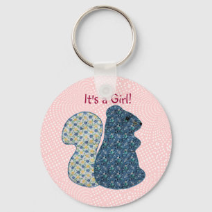 Cute Pink Country Style Squirrel Baby Girl Key Ring