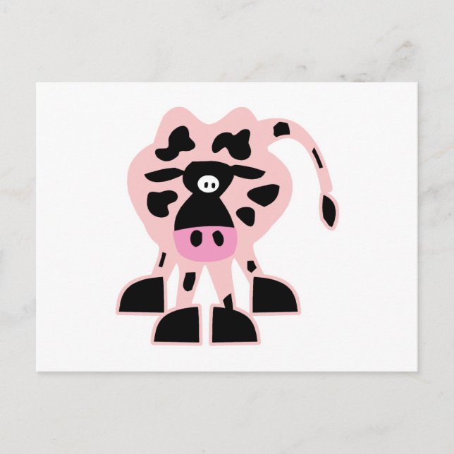 cute pink cow postcard (Front)