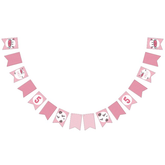 Cute Pink Crab Sea Animals Girl Birthday Bunting (All)