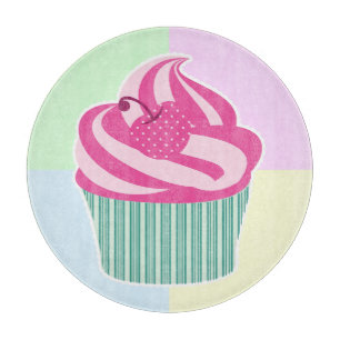 Cute Pink Cupcake Pastel Colours Cutting Board