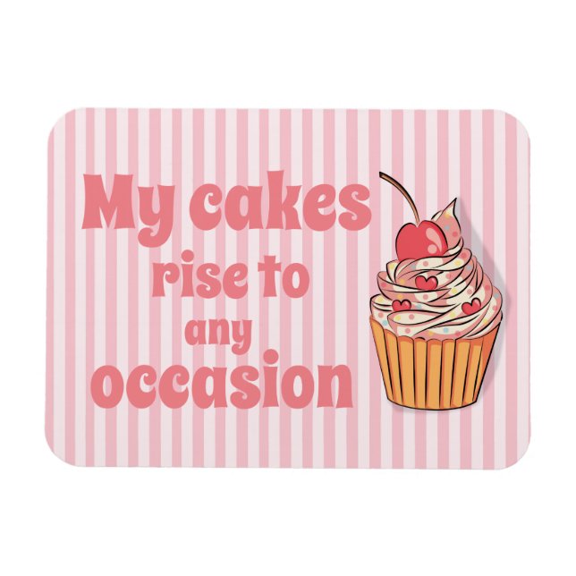 Cute Pink Cupcake Rise to Occasion Magnet (Horizontal)