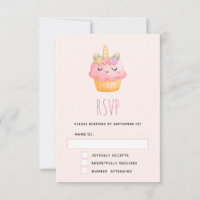 Cute Pink Cupcake Unicorn with Roses