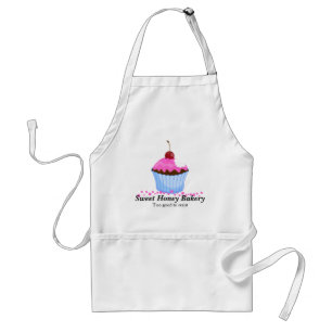Cute Pink Cupcake With Cherry Personalised Apron