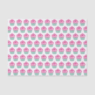 Cute Pink Cupcakes Pattern Pastel Pink Tissue Paper