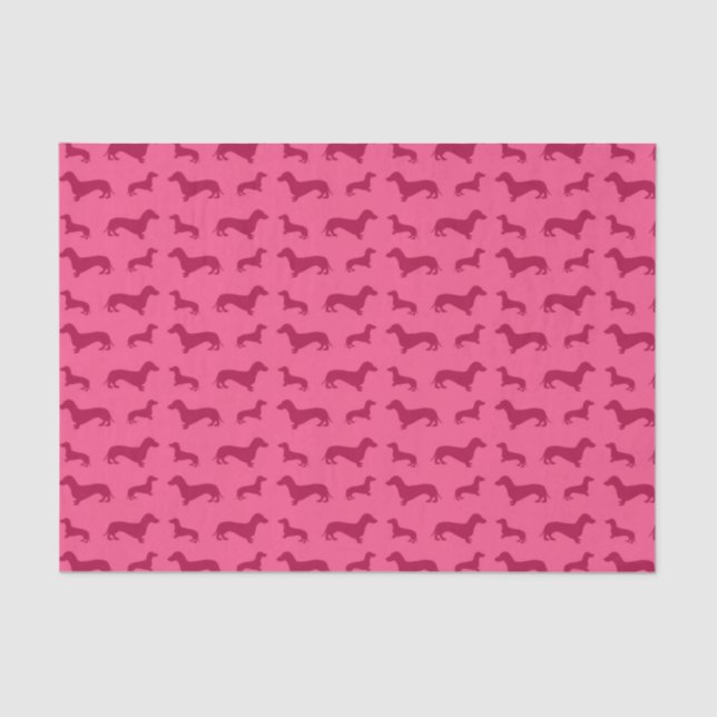 Cute pink dachshund pattern tissue paper (Front)