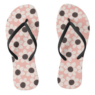 Cute Pink Daisy Flower Pattern Jandals