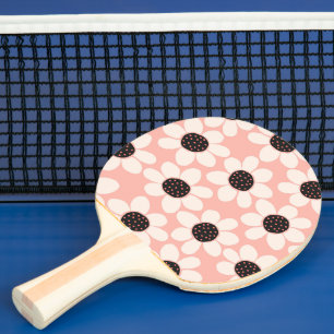 Cute Pink Daisy Flower Pattern Ping Pong Paddle