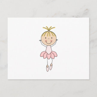 Cute , Pink, Dancing Ballerina Postcard