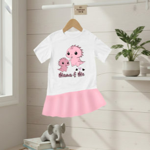 Cute Pink Dinosaur Baby T-Shirt “Mama & Me”