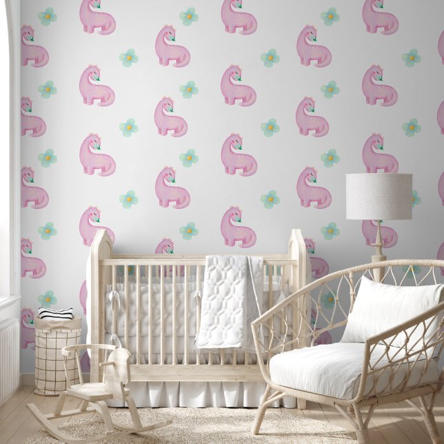 Cute Pink Dinosaur Wallpaper (Kids)