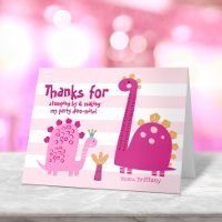 Cute Pink Dinosaurs Kawaii Whimsical Girl Birthday