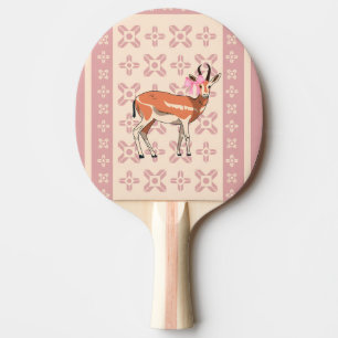 Cute  Pink Doe-patterned Christmas  Ping Pong Paddle