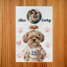 Cute Pink Dog Mum Photo Name