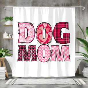 Cute Pink Dog Mum Shower Curtain