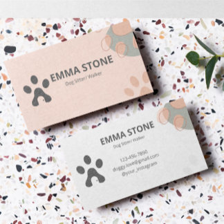 Cute Pink Dog Sitter Pet Store Business Card