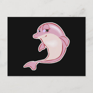 cute pink dolphin postcard