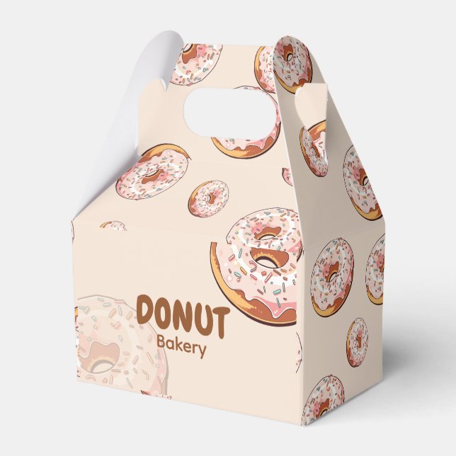 Cute Pink Donut Bakery  Favour Box (Front Side)