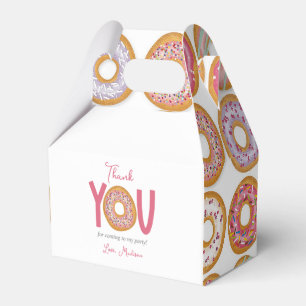 Cute Pink Donut Birthday Party Favour Box