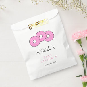Cute Pink Doughnut Baby Shower Sprinkle Favour Bags