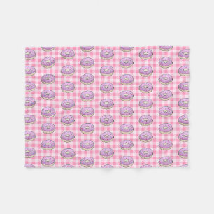 Cute Pink Doughnuts Fleece Blanket