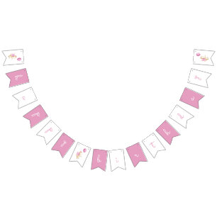 Cute Pink Dragon Happy Birthday Bunting