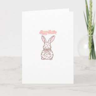 Cute Pink Easter Bunny Card