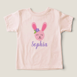 Cute Pink Easter Bunny Girl Personalised