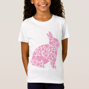 Cute pink Easter bunny hearts cartoon T-Shirt