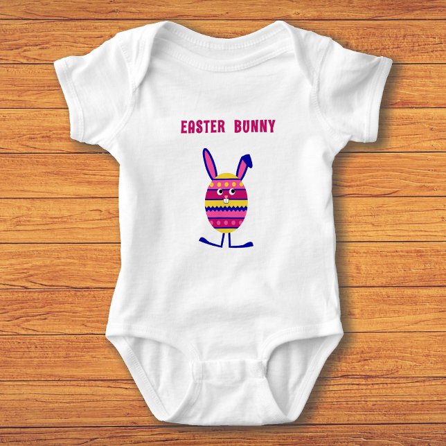 Cute pink Easter egg bunny Baby Bodysuit (Creator Uploaded)