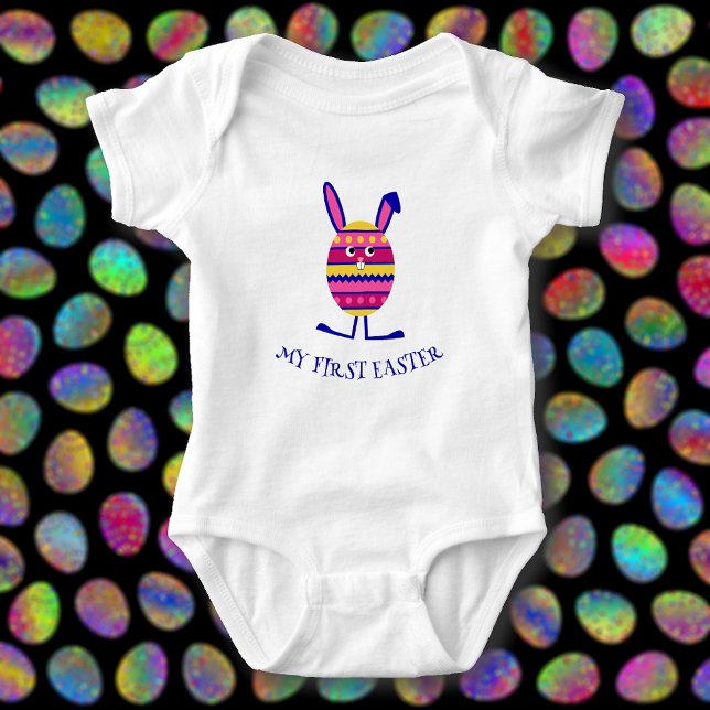 Cute pink Easter egg bunny Baby Bodysuit (Creator Uploaded)