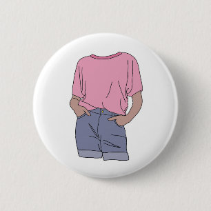 Cute Pink Eighties Fashion Clothing Aesthetic 6 Cm Round Badge