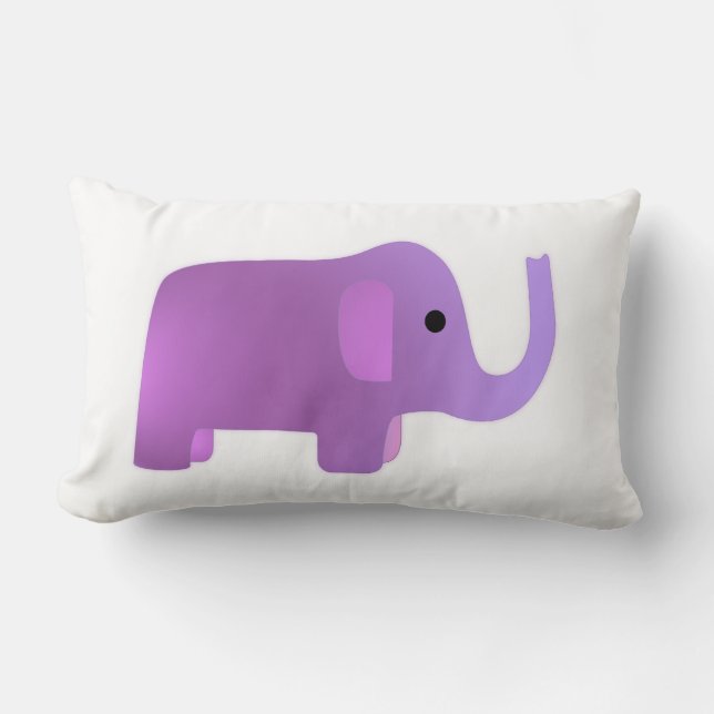 Cute Pink Elephant Lumbar Cushion (Front)