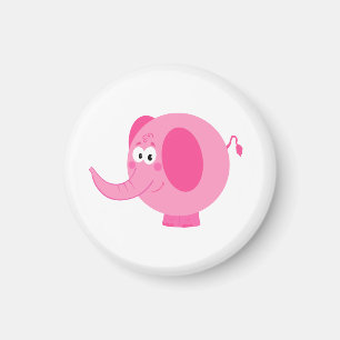Cute Pink Elephant Magnet
