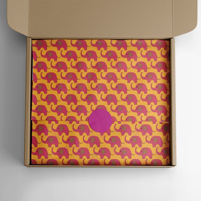 Cute Pink Elephant Pattern Tissue Paper (Creator Uploaded)