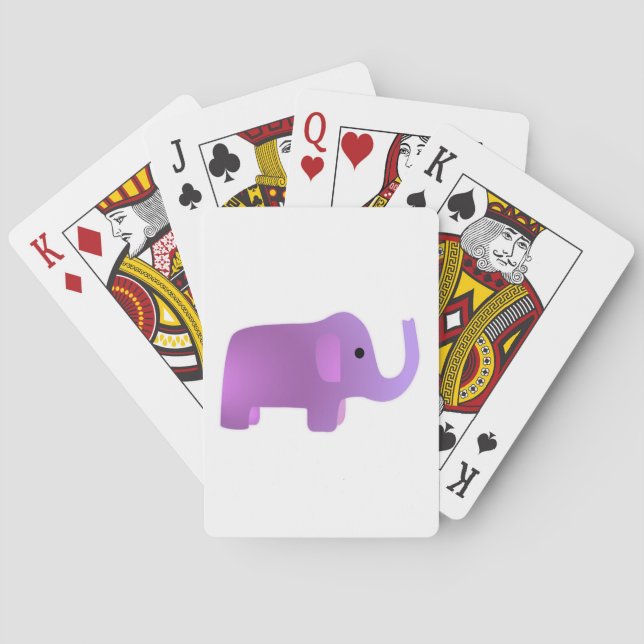 Cute Pink Elephant Playing Cards (Back)