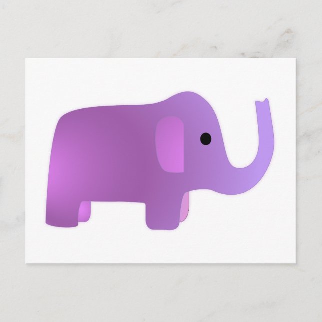 Cute Pink Elephant Postcard (Front)