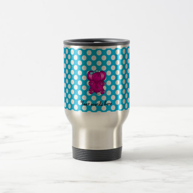 Cute pink elephant travel mug (Center)