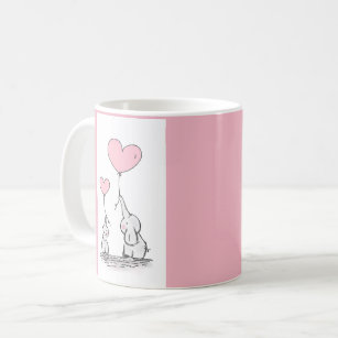Cute Pink Elephants Coffee Mug