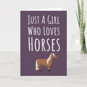 Cute Pink Equine Cards For Baby Girls Kids Horses