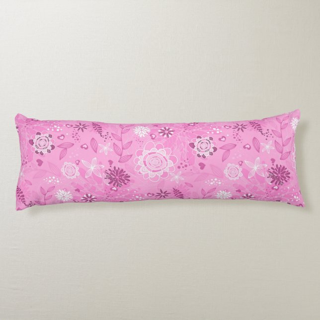 Cute pink exquisite handpainted pattern background body cushion (Back)